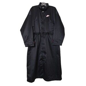 Nike Long Icon Clash Jacket Adult Med Black CU5974-010 Swoosh Logo Graphic Satin